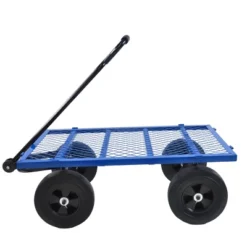 FURNIinspire Wheelbarrows And Lawn Carts Garden Utility Cart Wagon, Foldable Steel Transport Cart For Firewood, Yard Work, Blue, 37“*19"*40" -HV GUEST bd3519e1 639a 4bd9 9bc7 77153d8d5fcb