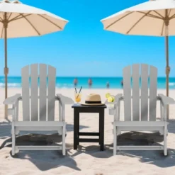FURNIinspire Patio Accent Chairs Outdoor Folding Chairs Adirondack Chair, Portable Chair With Handles For Beach, Backyard, Gray, 31.4"*29.6"*36.4" 9 FURNIinspire Patio Accent Chairs Outdoor Folding Chairs Adirondack Chair, Portable Chair With Handles For Beach, Backyard, Gray, 31.4"*29.6"*36.4" -HV GUEST bde4fea3 3db6 4001 a3fe 829a951b93f9