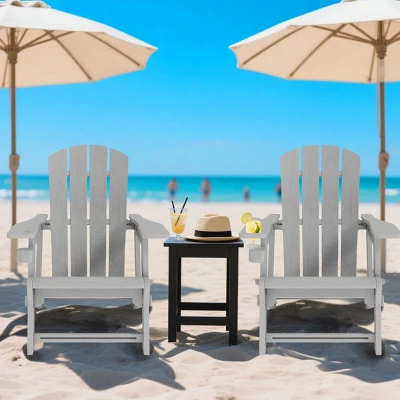 FURNIinspire Patio Accent Chairs Outdoor Folding Chairs Adirondack Chair, Portable Chair With Handles For Beach, Backyard, Gray, 31.4"*29.6"*36.4" 5 FURNIinspire Patio Accent Chairs Outdoor Folding Chairs Adirondack Chair, Portable Chair With Handles For Beach, Backyard, Gray, 31.4"*29.6"*36.4" - Image 3