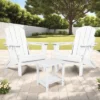 FURNIinspire Patio Seating Sets Folding Adirondack Chairs With Side Table, 3-Piece Rocking Chairs Set With Wood Texture, White, 30“*28”*35“ -HV GUEST c022ba72 20e5 48e6 8a26 85469db8ff33