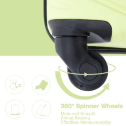 FURNIinspire Bag And Luggage Sets 4 Piece Stylish Suit Cases Lightweight Suitcases With Wheels For Travel Business, Green, 18.78"*10.83"*28" -HV GUEST c066b392 55f2 4541 81a0 c457c325f562