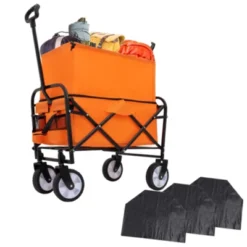 FURNIinspire Outdoor Serving Carts Multi-use Bag Collapsible Foldable Wagon Cart Beach Wagon For Camping Shopping, Orange, 25.98"*17.32"*37.4" -HV GUEST c267e85a fb3f 4282 af7c 8370fbf881bf