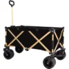 FURNIinspire Outdoor Serving Carts Aluminum Alloy Folding Wagon Utility Beach Wagon Cart For Sand With Big Wheels, Black, 38"*21.5"*34.5" -HV GUEST c3fc7022 54be 4f7c 8e8f a6fe332e876d