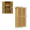 FURNIinspire Utility Storage Cabinet Wooden Outdoor Storage Cabinet Storage With Asphalt Roof 2 Wood Doors With Lock, Yellow, 38.40"*23.00"*13.40" -HV GUEST c8031cdf 2ffe 41d6 8f68 587772cb6fe4