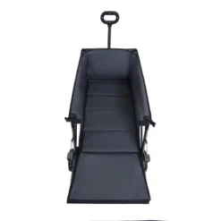 FURNIinspire Wheelbarrows And Lawn Carts Collapsible Folding Wagon, Foldable Beach Wagon, Garden Cart, Yard Cart, Black, 49.02"*22.05"*35.04"