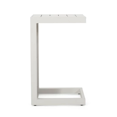 FURNIinspire Patio End Table, C-Shaped Side Table, Compact, Stylish, And Versatile, White, 15"*14.5"*24" 6 FURNIinspire Patio End Table, C-Shaped Side Table, Compact, Stylish, And Versatile, White, 15"*14.5"*24" - Image 4