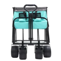 FURNIinspire Outdoor Serving Carts 440lbs Collapsible Foldable Wagon Cart With Strapping System For Camping Sports, Blue, 35.04"*22.44"*38.58" -HV GUEST c94430d1 7383 4035 9ca7 3256ddc9f9b2