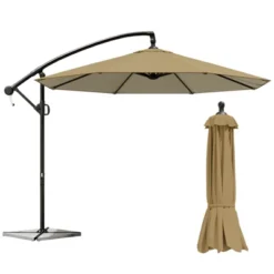 FURNIinspire Patio Umbrellas, Double Sided Twin Patio Umbrella Outdoor, Brown -HV GUEST cb0272ce d11e 4c90 9849 5d5026831bdc