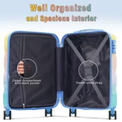 FURNIinspire Bag And Luggage 3 Piece Sets Carry On Luggage, Travel Luggage Set Hard Shell Suitcases With Wheels, Multicolored, 12.2"*19.7"*30.1" 10 FURNIinspire Bag And Luggage 3 Piece Sets Carry On Luggage, Travel Luggage Set Hard Shell Suitcases With Wheels, Multicolored, 12.2"*19.7"*30.1" -HV GUEST cbc9659f 2298 4582 845b 4b8816fbf3e9