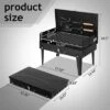 FURNIinspire Outdoor Grills, Griddles And Smokers Professional Square Charcoal Grill, Heavy Duty Portable BBQ System Patio, Black, 17.9"*12.79"*3.15" -HV GUEST cbd34339 68a6 4197 a09a b0bd95cad5d2