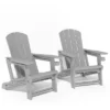 FURNIinspire Patio Accent Chairs Outdoor Folding 2PCS Chairs Adirondack Chair, Portable Chair With Handles For Backyard, Gray, 31.4"*29.6"*36.4" -HV GUEST ce3c7f28 c170 49fb aefc 434f16f0aaeb