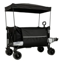 FURNIinspire Outdoor Serving Carts Heavy Duty 500lb Capacity Beach Wagon Foldable Utility Cart For Camping, Black, 37.4"*23.03"*42.52" -HV GUEST ce6cf843 97e0 4f4d 87f5 216b56e7b675