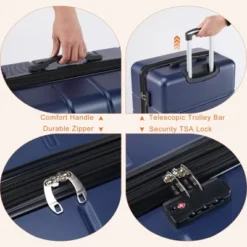 FURNIinspire Luggage 20/24/28 Inch Suitcase Carry On Luggage Hardside Carryon Suitcase Rolling Travel Luggage Travel Luggage, Blue -HV GUEST ce842e77 1ac1 4140 9dc9 385c4756edfd