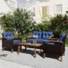 FURNIinspire Patio Seating Sets 4-Pieces Outdoor Wicker Seating Set, Conversation Sofa Set, Sofa Set And Wood Table, Brown And Blue, 46“*25”*28“ 1 FURNIinspire Patio Seating Sets 4-Pieces Outdoor Wicker Seating Set, Conversation Sofa Set, Sofa Set And Wood Table, Brown And Blue, 46“*25”*28“ -HV GUEST d098aa11 00c1 4a17 a46d 33549ce67650