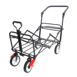 FURNIinspire Wheelbarrows And Lawn Carts Folding Wagon Collapsible Outdoor Utility Wagon, Lawn Car With Adjustable Handles, Black And Red, 53“*20"*43" -HV GUEST d0d2a1f4 46ed 4b72 9855 a460266bbe7c