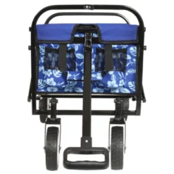 FURNIinspire Outdoor Serving Carts Colorful Collapsible Foldable Wagon Cart Beach Wagon Utility Wagon Grocery Cart 225lbs, Blue, 35.04"*22.44"*38.58"