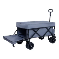 FURNIinspire Wheelbarrows And Lawn Carts Yard Cart Garden Cart, Collapsible Folding Wagon For Camping, Beach, Gray, 46.85"*22.05"*41.34" -HV GUEST d2eab455 821f 406a adff 602b9bbe1e5b