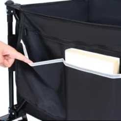 FURNIinspire Outdoor Serving Carts Foldable Garden Cart With Heavy-Duty Wheels 480lbs Load Capacity Portable For Camping, Black, 37.4"*23.03"*38.98" -HV GUEST d4622c35 1275 45c7 a3e5 75056116a07d