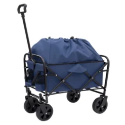 FURNIinspire Outdoor Serving Carts Minimeetall Extention Collapsible Foldable Wagon Cart For Camping Shopping 225lbs, Blue, 25.98"*17.32"*37.4" -HV GUEST d5d3b709 2607 48af 8a66 3b038bea4158