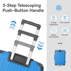 FURNIinspire Bag And Luggage Sets 3 Piece Rolling Luggage, Hard Shell Travel Suitcases Set With Wheels Telescopic Handle, Blue, 21.06"*11.42"*30.12" 9 FURNIinspire Bag And Luggage Sets 3 Piece Rolling Luggage, Hard Shell Travel Suitcases Set With Wheels Telescopic Handle, Blue, 21.06"*11.42"*30.12" -HV GUEST d5e53f90 d827 426a a752 82ca404bd498