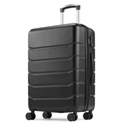 FURNIinspire 24 Inch Luggage Check In Luggage Hard Shell Carryon Suitcase Rolling Travel Luggage Travel Luggage, Black, 10.5"*15.5"*25" -HV GUEST d68be8be 258f 421c 8a32 b26c3ff2936d