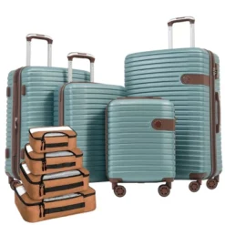 FURNIinspire Bag And Luggage Sets 4 Piece Luggage Set, Carry On Luggage Suitcase With 4 Packing Cubes, Travel Luggage, Blue, 16.69"*12.4"*29.72" -HV GUEST d7bd2fb1 c5e2 4d3d 868a 5dc80707b987
