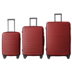 FURNIinspire Bag And Luggage Sets 3 Piece Travel Hard Shell Luggage, Lightweight Rolling Suitcases With Wheels, Red, 20.67"*11.61"*29.92" -HV GUEST da12f52d 61d2 47f9 ae8d 74dc89cdd44b
