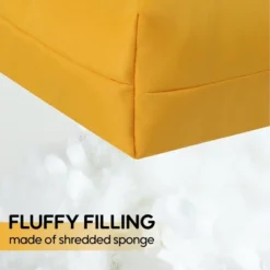 FURNIinspire Outdoor Seat Cushions 2 Pcs Set High Back Patio Chair Cushions, Solid Color Seat Cushion For Garden Porch, Yellow, 44"*22"*4" -HV GUEST da1b3c70 98e3 4d1e 8e1c b6ca1a25c6a4