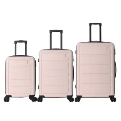FURNIinspire Bag And Luggage Sets Hard Shell 3 Piece Suitcase Set, Travel Luggage Business Suitcases With Wheels, Pink, 19.88"*10.63"*29.92" -HV GUEST e25488d1 ba02 4564 acca bdfb42f6e552