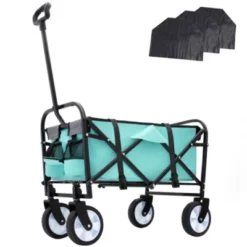 FURNIinspire Outdoor Serving Carts Foldable Wagon Cart Beach Wagon Utility Wagon Grocery Cart 3pcs Plastic Liner Cover, Blue, 25.98"*17.32"*37.4" -HV GUEST e2f5a1ef 47a5 4e72 80b1 7a110733f0ca