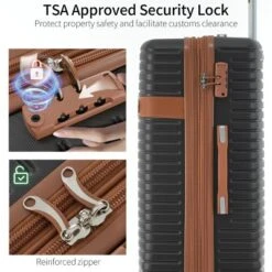 FURNIinspire Bag And Luggage Sets 4 Piece Luggage Set, Carry On Luggage Suitcase With 4 Packing Cubes, Travel Luggage, Black, 16.69"*12.4"*29.72" -HV GUEST e3f08cd0 c4f7 46a7 a49d b83b2969e81f