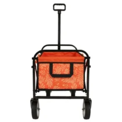FURNIinspire Outdoor Serving Carts Minimeetall Collapsible Foldable Wagon Cart Utility Wagon Grocery Cart 225lbs, Orange, 35.04"*22.44"*38.58" -HV GUEST eca8bd5e 229f 4784 a7fe df7c900f20f9