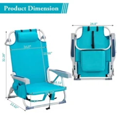 FURNIinspire Outdoor Portable Chair Adjustable Back With Storage Pockets For Relaxation And Fun, Mint Green, 24.8"*25.6"*32.28" 9 FURNIinspire Outdoor Portable Chair Adjustable Back With Storage Pockets For Relaxation And Fun, Mint Green, 24.8"*25.6"*32.28" -HV GUEST ee2c14be ad51 4db7 8419 2356043d5bee