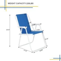 FURNIinspire Outdoor Portable Chair Sturdy Portable Design For Relaxation And Outdoor Activities, Blue, 19.09"*17.32"*29.53" -HV GUEST f15cb0ab daa2 4d5d 908d f582d4d15988