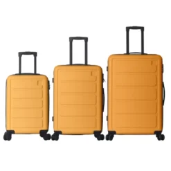 FURNIinspire Bag And Luggage Sets Hard Shell 3 Piece Suitcase Set, Travel Luggage Business Suitcases With Wheels, Yellow, 19.88"*10.63"*29.92" -HV GUEST f50e7ef6 e0cd 42fa a7f3 1c6b4e83d39e