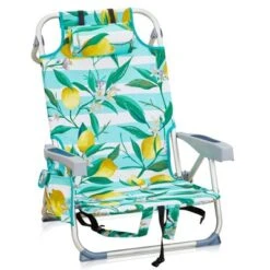 FURNIinspire Outdoor Portable Chair Lightweight Frame With Extra Storage For Active Lifestyles, Lemon, 24.8"*25.6"*32.28" -HV GUEST f8bc88c3 86e9 475a 88ac 6e8c0a97e319