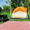 FURNIinspire Camping Tents Family Camping Tent, Outdoor Double Layers Waterproof Tent With Rainproof Top And Mesh Windows, Orange, 78.7"*78.7"*53.1" -HV GUEST fb73faa6 4963 43ae 9524 069a032fe669
