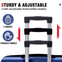 FURNIinspire Bag And Luggage Sets 3 Piece Suitcase Set, Expandable Hard Shell Carry On Luggage Sets, Travel Luggage Blue, 12"*18.3"*29.9" -HV GUEST fbf1fa40 8cd8 4eb6 b81b 62cd2a2f351e