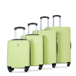 FURNIinspire Bag And Luggage Sets 4 Piece Stylish Suit Cases Lightweight Suitcases With Wheels For Travel Business, Green, 18.78"*10.83"*28" -HV GUEST fceff2b0 e013 412d 9818 f3b6864f2b25